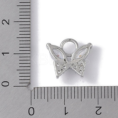 Rack Plating Brass Micro Pave CLear Cubic Zirconia Charms KK-E110-10P-1