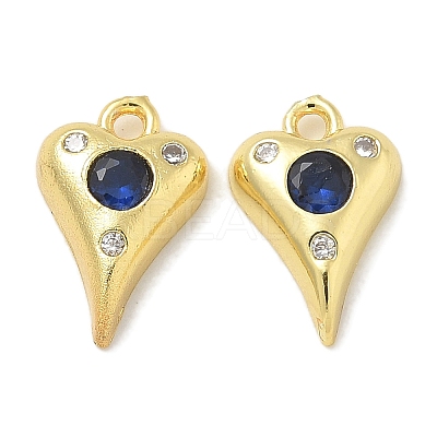 Rack Plating Brass Micro Pave Cubic Zirconia Pendants KK-L224-010G-1