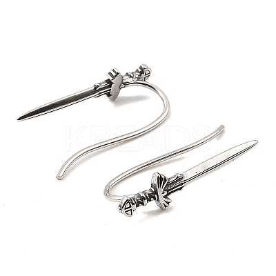 Antique Silver 316 Surgical Stainless Steel Dangle Earrings EJEW-D096-06A-AS-1