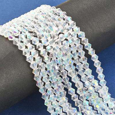 Handmade Glass Faceted Bicone Beads LS-GB6mmC28-AB-1
