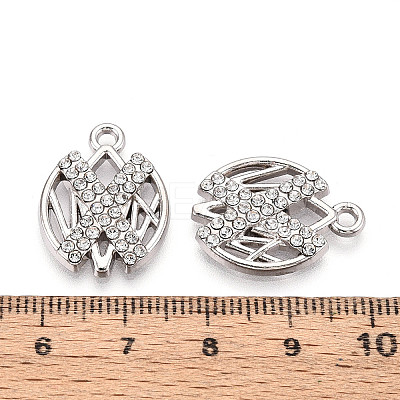 Alloy Rhinestone Pendants FIND-N008-04P-1
