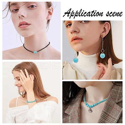 DIY Synthetic Turquoise Beads Necklace Making Kit DIY-SC0018-05-1