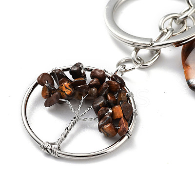 Natural Tiger Eye Keychain KEYC-M022-01G-1