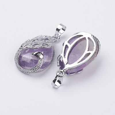 Natural Amethyst Pendants G-E442-04C-1