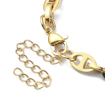 Ion Plating(IP) 304 Stainless Steel Oval Link Chain Necklaces for Women NJEW-D052-06G-1