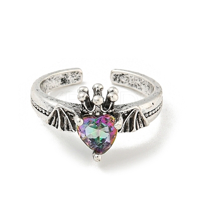 Zinc Alloy Rhinestone Solitaire Ring LS-RJEW-Z048-03AS-01-1