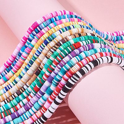 13 Strands 13 Colors Handmade Polymer Clay Beads Strands CLAY-SZ0001-18-1
