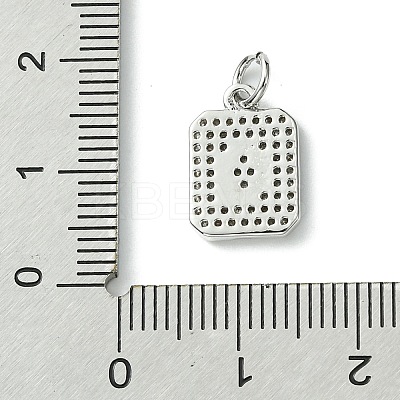 Rack Plating Brass Micro Pave Clear Cubic Zirconia Charms KK-G501-01Q-P-1