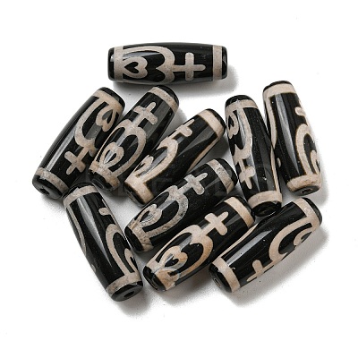 Tibetan Style dZi Beads Strands G-P526-B02-1