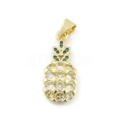 Brass Micro Pave Cubic Zirconia Pendants KK-Z090-01G-02-1