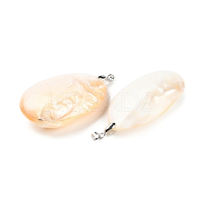 Natural Freshwater Shell Big Pendants BSHE-Z003-40P-1