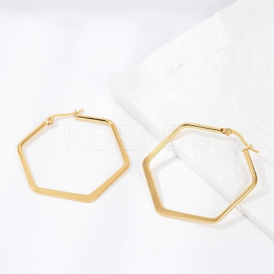 201 Stainless Steel Angular Hoop Earrings LS-EJEW-F205-13G-A-1