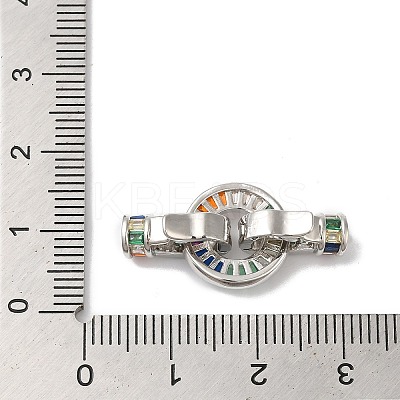 Rack Plating Brass Micro Pave Colorful Cubic Zirconia Fold Over Clasps KK-A222-01B-01P-1