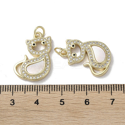 Brass Micro Pave Cubic Zirconia Pendants KK-G485-20C-G-1