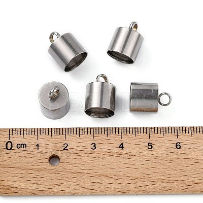 Tarnish Resistant Smooth Surface 201 Stainless Steel Cord Ends X-STAS-R063-97-1