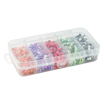 90G 5 Style Opaque & Transparent Inside Colours 3/0 Glass Seed Beads SEED-FS0001-15B-1