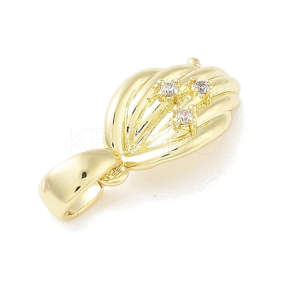 Brass Micro Pave Cubic Zirconia Pendants KK-F877-19G-1