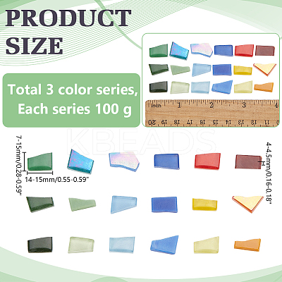 291Pcs 3 Colors Porcelain Mosaic Tiles PORC-WR0001-01A-1