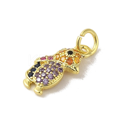 Real 18K Gold Plated Brass Pave Colorful Cubic Zirconia Pendants KK-M283-06H-02-1
