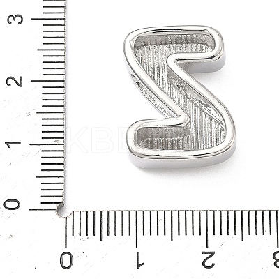 Brass Initial Beads KK-B167-27P-01Z-1
