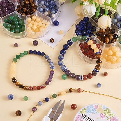 140Pcs 7 Style Natural Gemstone Beads G-SZ0002-06-1