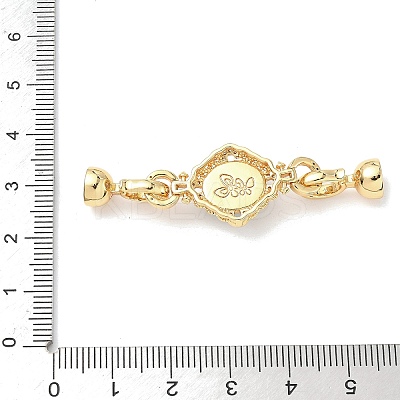Brass Micro Pave Clear Cubic Zirconia Fold Over Clasps KK-U059-41G-02-1