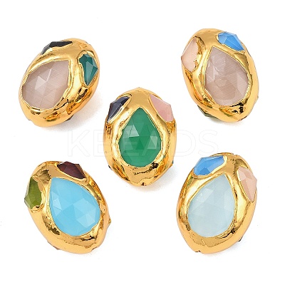 Oval Cat Eye Beads KK-H516-04G-1
