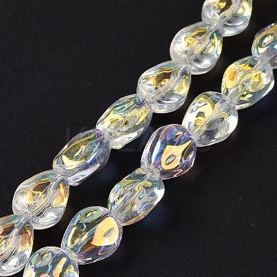 Transparent Electroplate Glass Beads Strands GLAA-C025-02D-1