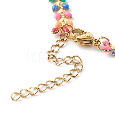 Brass Enamel Handmade Link Chains AJEW-JB00997-1