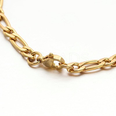 304 Stailess Steel Figaro Chain Bracelets X-BJEW-N280-03-1