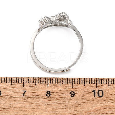 Brass Micro Pave Cubic Zirconia Adjustable Finger Rings for Women RJEW-M099-02P-1