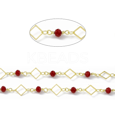 Handmade Brass Rhombus Link Chains CHC-F015-24G-1