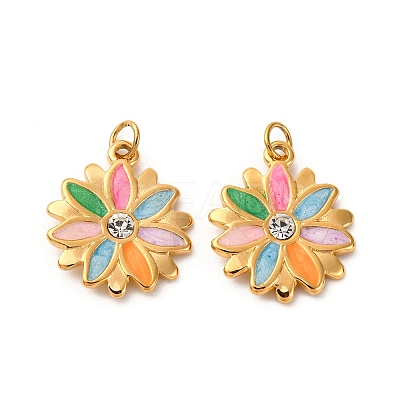 304 Stainless Steel Enamel Pendants STAS-U061-40G-02-1