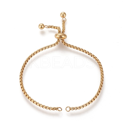 Adjustable 304 Stainless Steel Slider Bracelet/Bolo Bracelets Making STAS-I153-02G-1