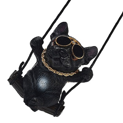 Cute Resin Swinging Bulldog Pendant Decorations LS-HJEW-A010-01C-1