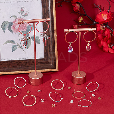 20Pcs 2 Colors 201 Stainless Steel Circle Ring Stud Earring Findings STAS-BBC0002-35-1