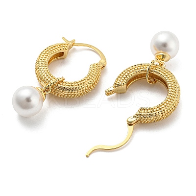 Plastic Imitation Pearl Hoop Earrings EJEW-G355-13G-1
