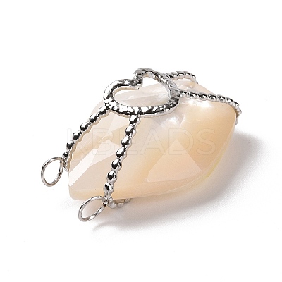 Natural White Shell Pendants SSHEL-C009-03P-1