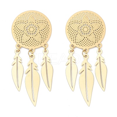 304 Stainless Steel Stud Earrings EJEW-U045-01G-1