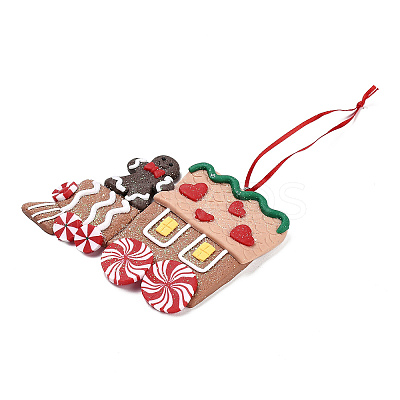 Christmas Car Handmade Polymer Clay Pendant Decorations LS-HJEW-P017-03E-1