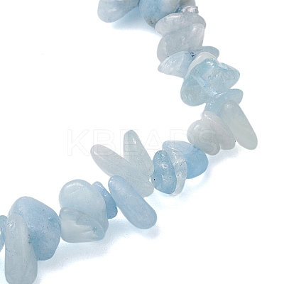 Natural Aquamarine Chip Beaded Stretch Bracelets for Women Men BJEW-JB10647-03-1