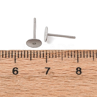 Tarnish Resistant 316 Surgical Stainless Steel Flat Round Blank Peg Stud Earring Settings LS-X-STAS-R073-06-1