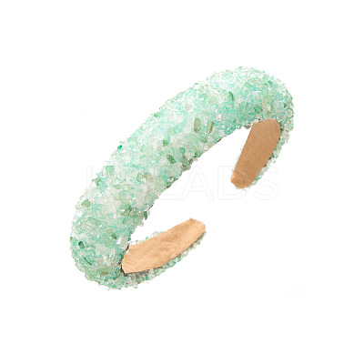 Resin Chip Bead & Pearl Sponge Hair Bands PW-WG46567-05-1