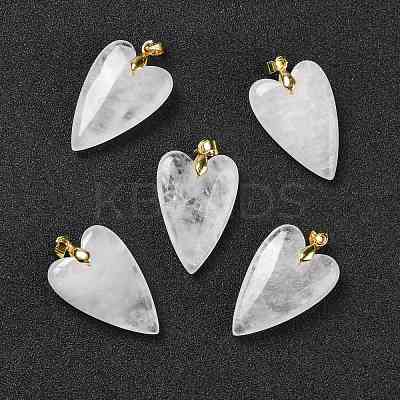 Natural Quartz Crystal Pendants G-E570-01G-12-1