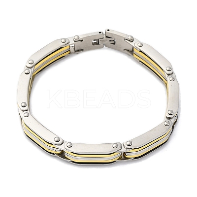 304 Stainless Steel Link Chain Bracelets for Women Men BJEW-R018-09GP-1