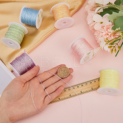 6 Rolls 6 Colors 12-Ply Polyester Metallic Thread OCOR-SC0001-06A-1