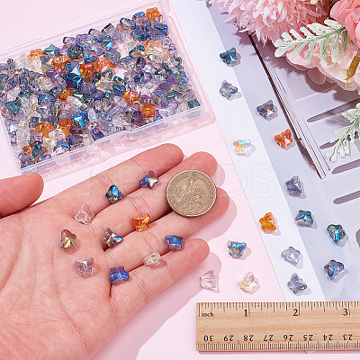 200Pcs 10 Styles Mixed Styles Electroplate Transparent Glass Beads Strands EGLA-SC0001-57-1