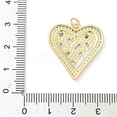Brass Micro Pave Clear Cubic Zirconia Pendants KK-B141-38G-1