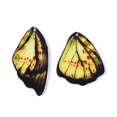 Epoxy Resin Butterfly Wing Pendants RESI-T057-86B-1