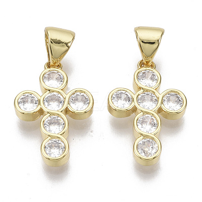 Brass Micro Pave Cubic Zirconia Pendants ZIRC-S067-046-NF-1